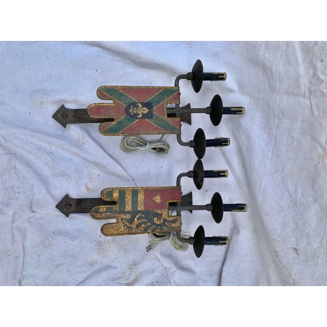 Late 19th Century English Iron Sconces - a Pair For Sale - Image 10 of 12