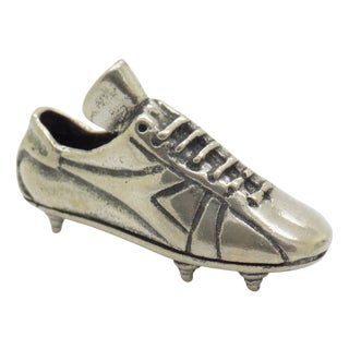 Vintage Italian Handmade Genuine Silver Football Figurine, 1970s For Sale