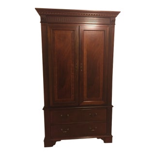 Ethan Allen 18th Century Mahogany Chippendale Style Armoire For Sale