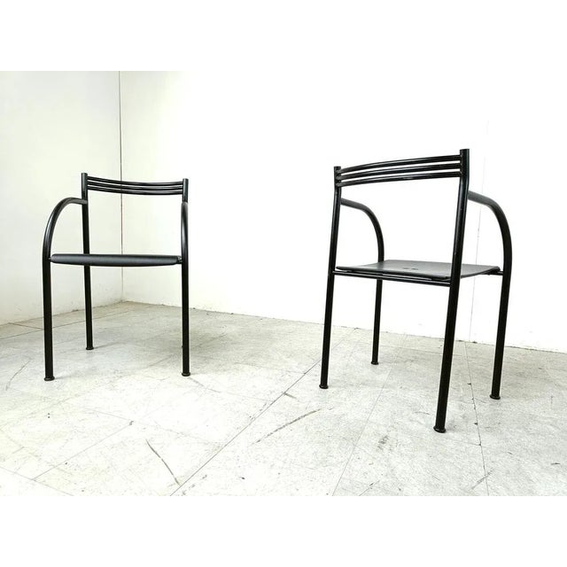 1980s Spanish Francesca Armchairs attributed to Philippe Starck for Baleri Italia, 1982, Set of 4 For Sale - Image 5 of 10