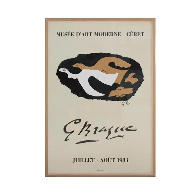 Original Lithograph Poster by Georges Braque, printed by Atelier Mourlot, created for the 1983 Braque exhibition at Musée...