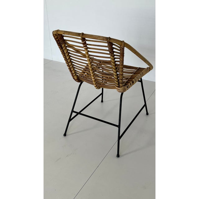Mid-Century Modern Vintage Wicker Rattan Chair, 1960s For Sale - Image 3 of 9