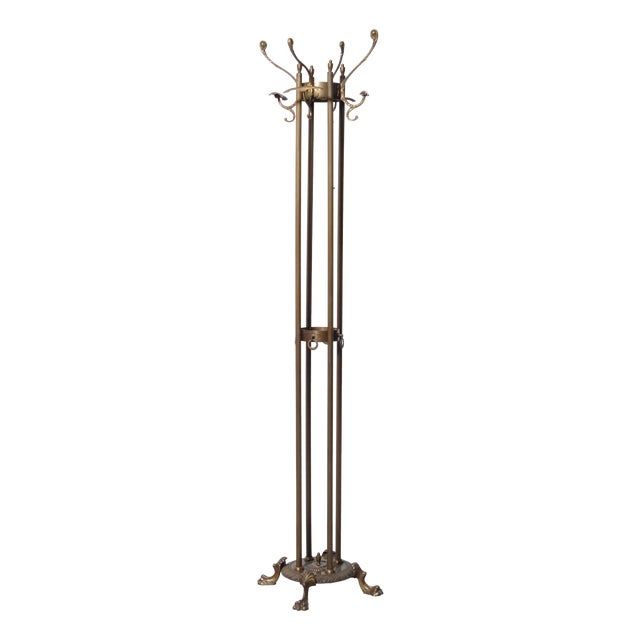 Hollywood Regency Metal Alloy Coat Rack, 1940s For Sale