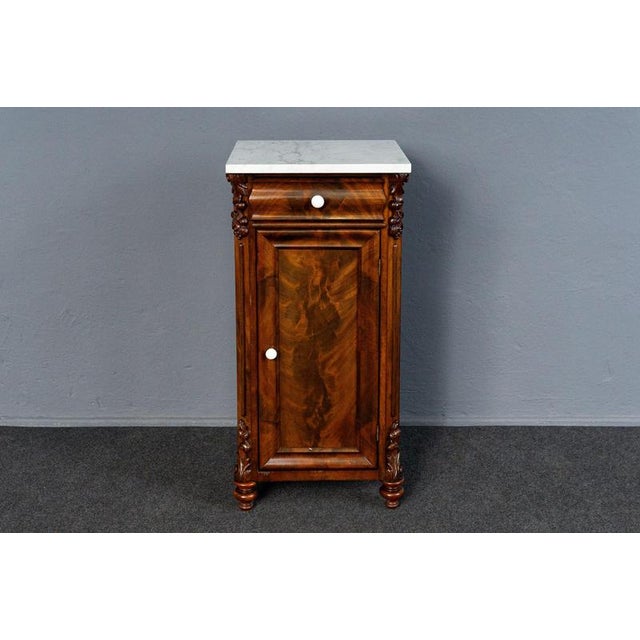 Item: Nightstand / Bedside Table Period & Style: Louis Philippe - Mid-19th Century Features - Elegant and practical piece...