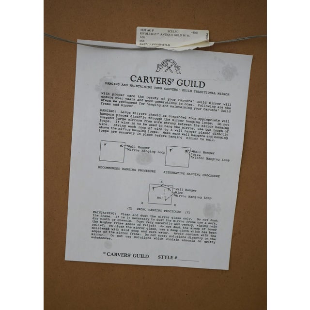 Carvers Guild Georgian Style Antique Gold Mirror For Sale - Image 9 of 9