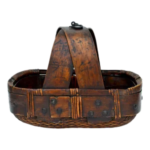 Large Antique Willow Bamboo Grain Basket, China