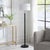 Modern Black & Brass Thin Column Floor Lamp For Sale - Image 3 of 6