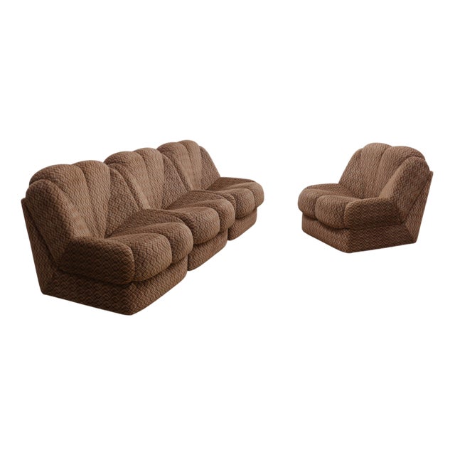 Vintage Italian Flower-Inspired Modular Sofa, 1970s, Set of 4 For Sale