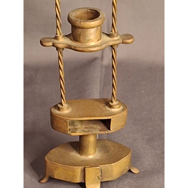 18th Century Rare 18thC Antique Brass Havdalah Compendium Spice Box Tower Adjustable Candle For Sale - Image 5 of 18