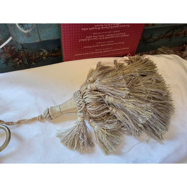 Pretty Brass oversized key with green tassel. This is early American Key Replica.