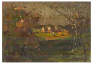 Oto Plader, Study of Autumn, 1949, Oil on Plywood
