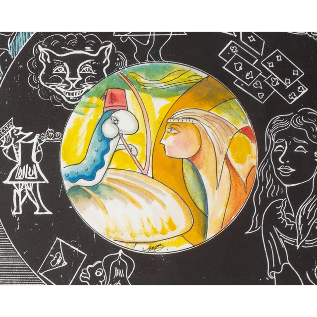 Paint “Alice in Wonderland” Painting and Relief Print by Martin Barooshian For Sale - Image 7 of 9