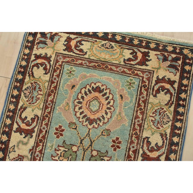 Kazak Runner 2’1” X 5’11” Blue Wool Traditional Hand-Knotted Oriental Rug For Sale In Philadelphia - Image 6 of 11
