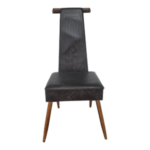 1950s Mid-Century Modern Vinyl Butler/Valet Telephone Chair W/ Lift-Top Storage