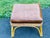 Mid-Century Modern Vintage 1950s Square Bamboo Footstool With Vinyl Cushion For Sale - Image 3 of 5