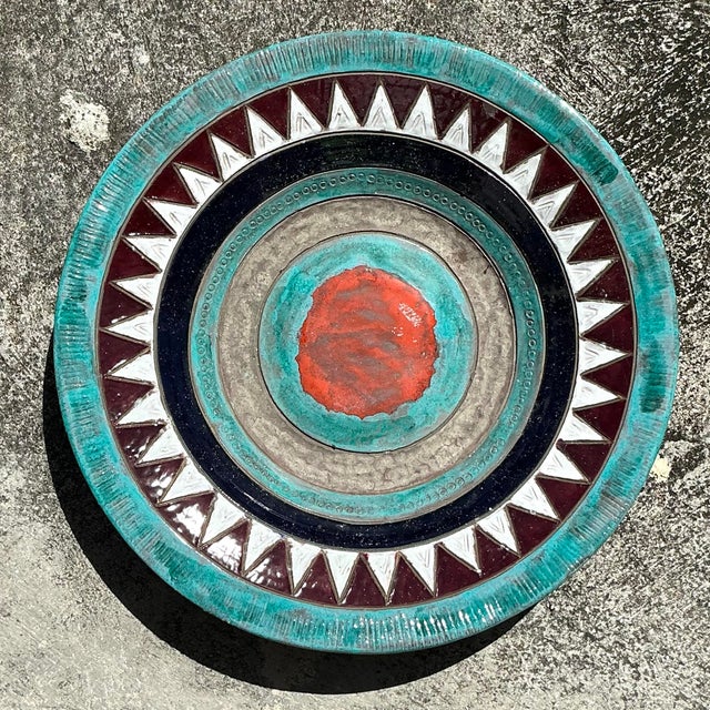 Add an artistic touch to your space with this Vintage Boho Signed Studio Pottery Plate. Handcrafted by a skilled artisan,...