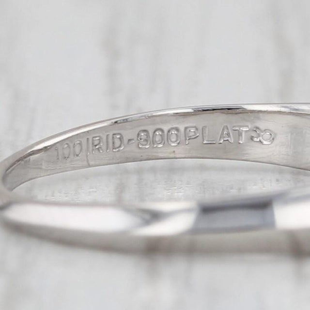 Platinum Vintage 0.60ctw Diamond Wedding Band 900 Platinum Size 7 Anniversary Ring For Sale - Image 8 of 9
