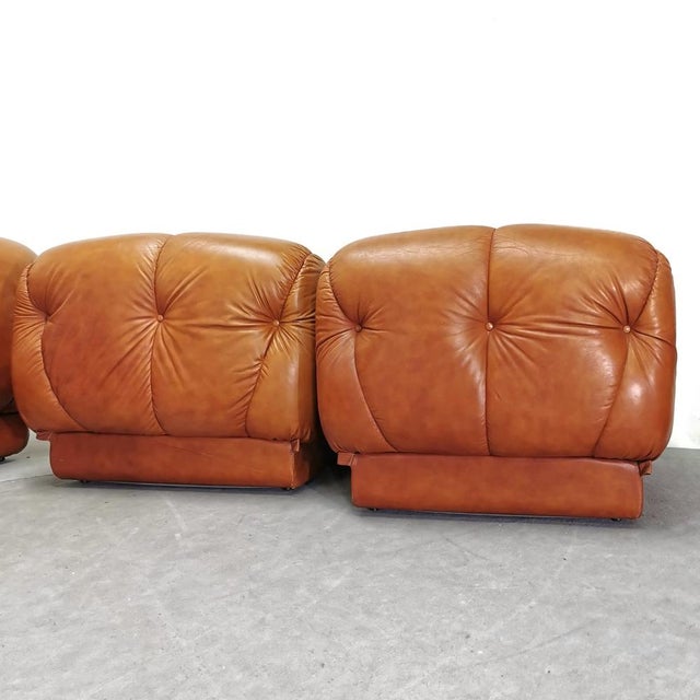 Modular Sofa in Leather, 1970s, Set of 5 For Sale - Image 15 of 17