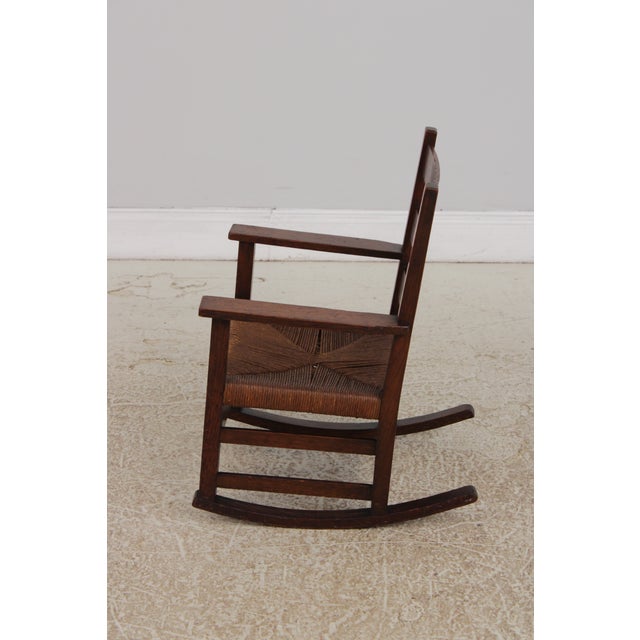 Stickley Gustav Stickley Antique Mission Oak Youth Diminutive Rocking Chair For Sale - Image 4 of 15