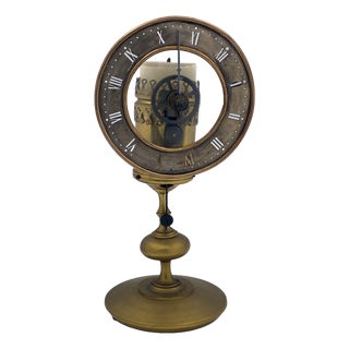 Small Night Clock with Candle, 1800s For Sale
