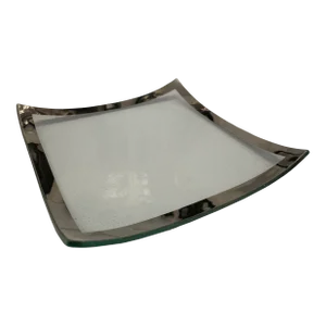 Contemporary Annieglass Platinum Banded Roman Platter