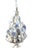 Shabby Chic Mid 20th Century Metal & Ceramic Blue & White Chandelier For Sale - Image 3 of 8