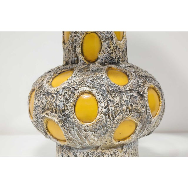 White 1970s Monumental Brutalist Style Ceramic Lamps by Pieri Tullio - a Pair For Sale - Image 8 of 8