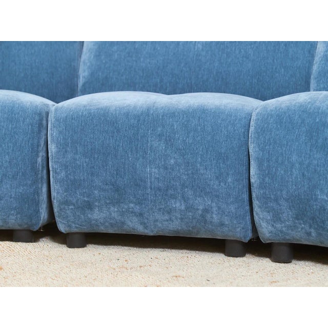 Made to Order Five Piece Blue Sectional Sofa For Sale - Image 9 of 9
