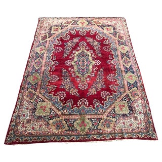 Large Vintage Kirman Style Rug, 1940s For Sale