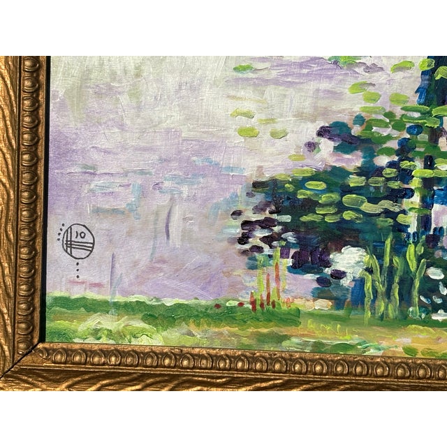 Kelly Green The Pond - Original Oil on Board in the Impressionist Style For Sale - Image 8 of 9