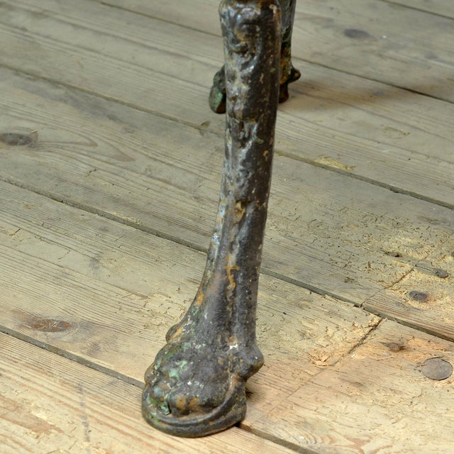 Cast Iron Garden Table with Pine Top, 1890 For Sale - Image 10 of 11