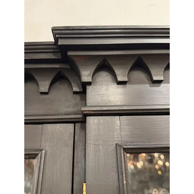 English 19th Century English Painted Mahogany Breakfront Cabinet For Sale - Image 3 of 5