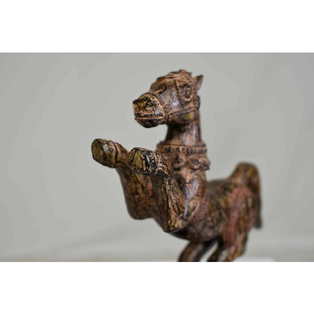 Vintage Decorative Samurai Horse Figures on Lacquered Bases - a Pair For Sale In Chicago - Image 6 of 13