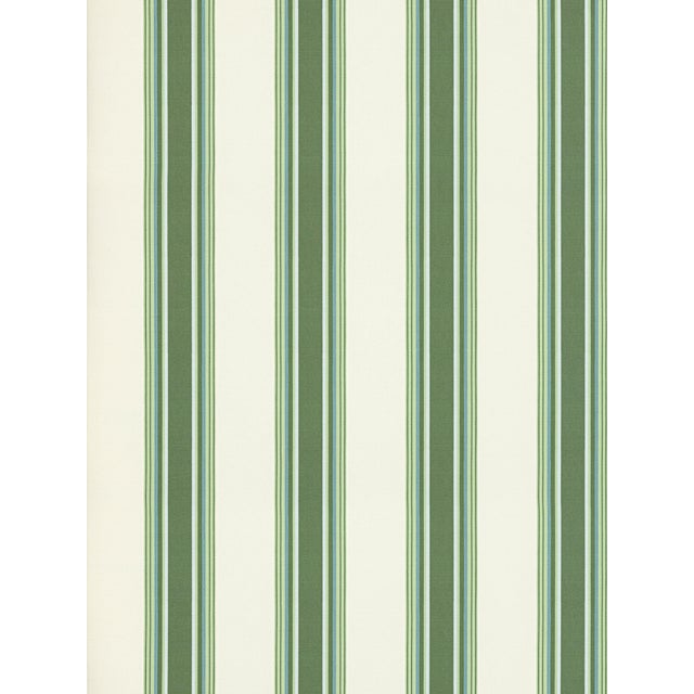 This sweet, multi-width stripe features grosgrain ribbon-esque bands for a playful twist on a classic motif. Offered in...