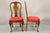 Red Vintage English Queen Anne Shell Carved Solid Wood Dining Side Chairs - Set of 8 For Sale - Image 8 of 10