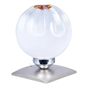 Mid Century Mazzega Murano Glass Lamp on Brushed Steel Base