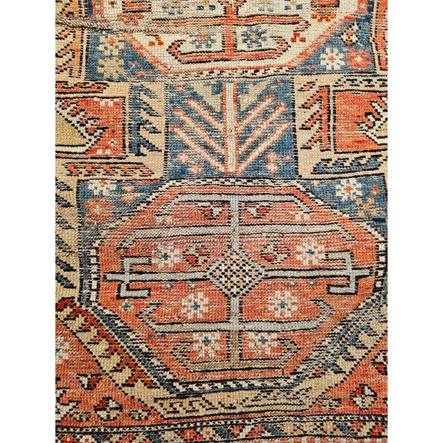 Antique Caucasian Shirvan Area Rug, Wool Pile, Geometric Pattern, 1880s, 4' x 5' For Sale - Image 16 of 18