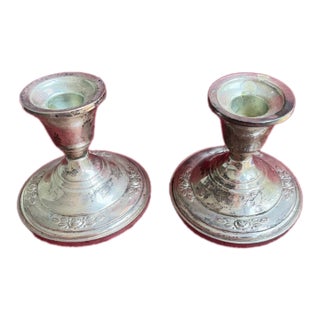 Pair of Vintage Weighted Sterling Silver Candlesticks by Mueck-Cary Co For Sale