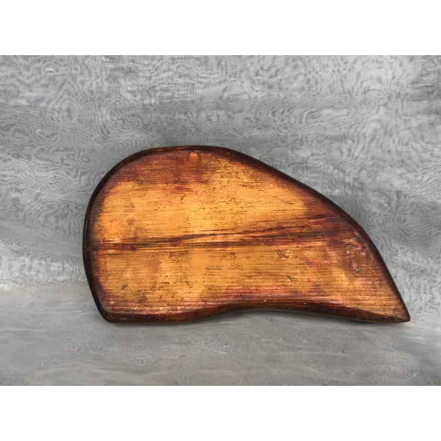 Brown 1950s Organic Modern Hand Carved Wooden Bowl For Sale - Image 8 of 11