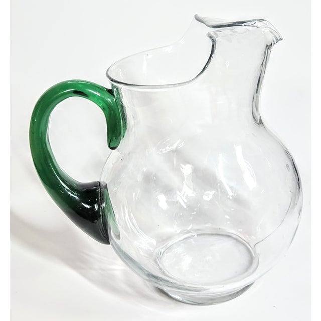 Farmhouse Green Handled Pitcher For Sale - Image 3 of 12