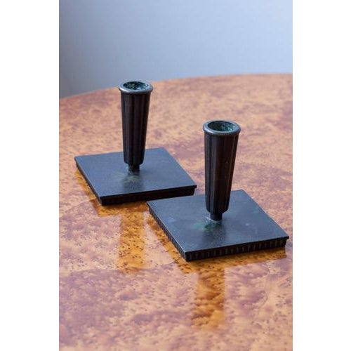 Brass Candleholders by Carl-Einar Borgstöm, Set of 2 For Sale - Image 3 of 6
