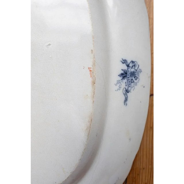 Late 19th Century Antique English Ironstone “Blackberry” Platter by w.b. — 19th-Century Transferware, Hand-Painted Details For Sale - Image 5 of 11