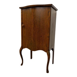 1970s Music Cabinet With Curved Shelves and Cabriole Legs For Sale