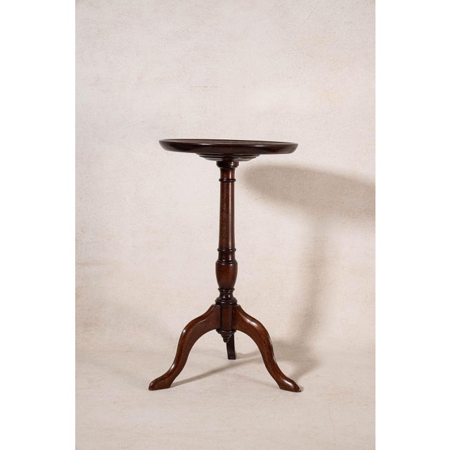 Antique English Mahogany Wine Table With Finial Base