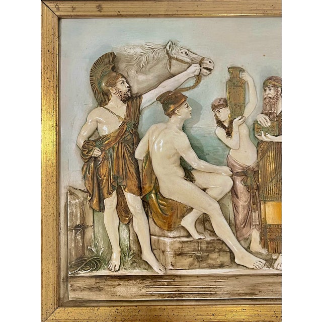 Grand Tour Early 20th Century Classical-Revival Grand Tour Bas-Relief in Original Giltwood Shadowbox Frame For Sale - Image 3 of 11