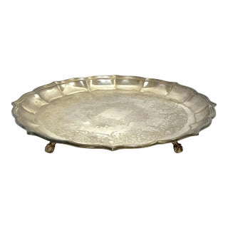 Vintage International Silver Co. Silverplate Footed Tray For Sale