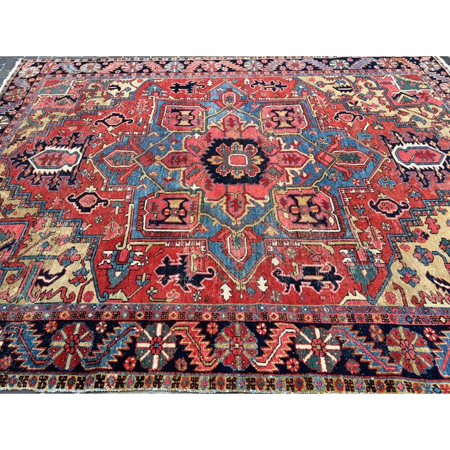 Early 20th Century Antique Heriz Gharajeh Carpet For Sale - Image 5 of 10