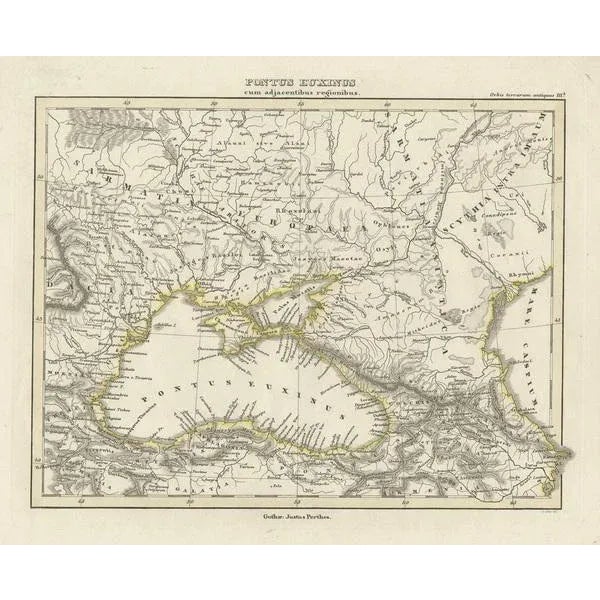 Antique Map of the Black Sea, Krim, Ukraine and Russia, 1848 For Sale - Image 3 of 5
