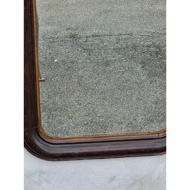 Wood 19th Century Victorian Walnut, American Made Mirror Original Paint. For Sale - Image 7 of 17