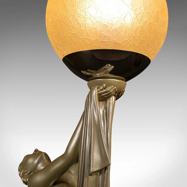 1930s Vintage Art Deco English Figural Table Lamp For Sale - Image 9 of 13